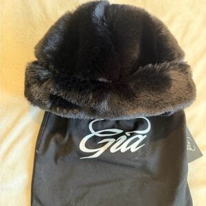 I.AM.GIA Black Faux Fur Hat